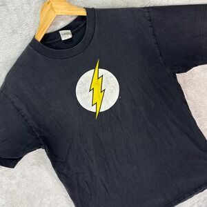 DC Comics Originals Flash Bolt T-Shirt Black Graphic Tee Alstyle S Fits Sz Small